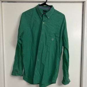 Chaps Green Gingham Men's Button Down Shirt